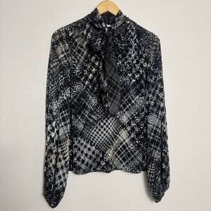 Ramy Brook Printed Bow Neck Blouse